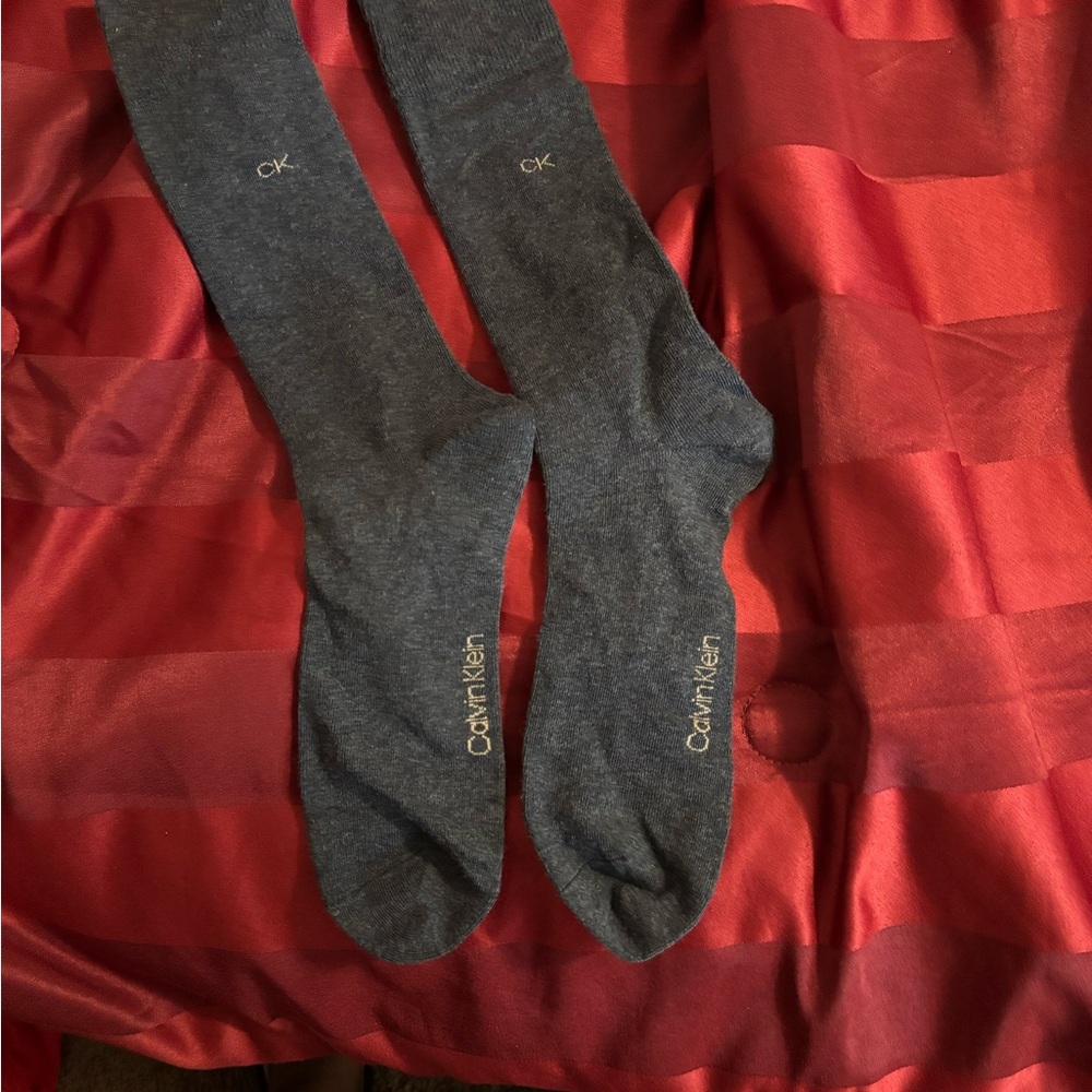 Calvin Klein Gray Dress Socks Crew Length